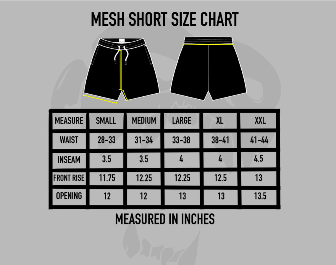 Tenacious Mesh "Mid Thigh Cut" Fire Black Shorts