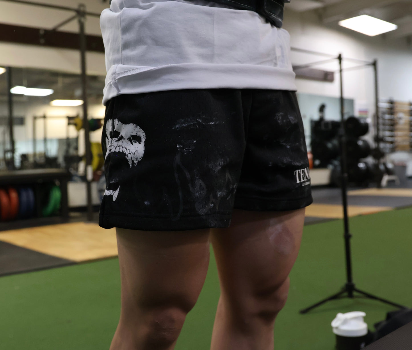 Tenacious Mesh "Mid Thigh Cut" Fire Black Shorts