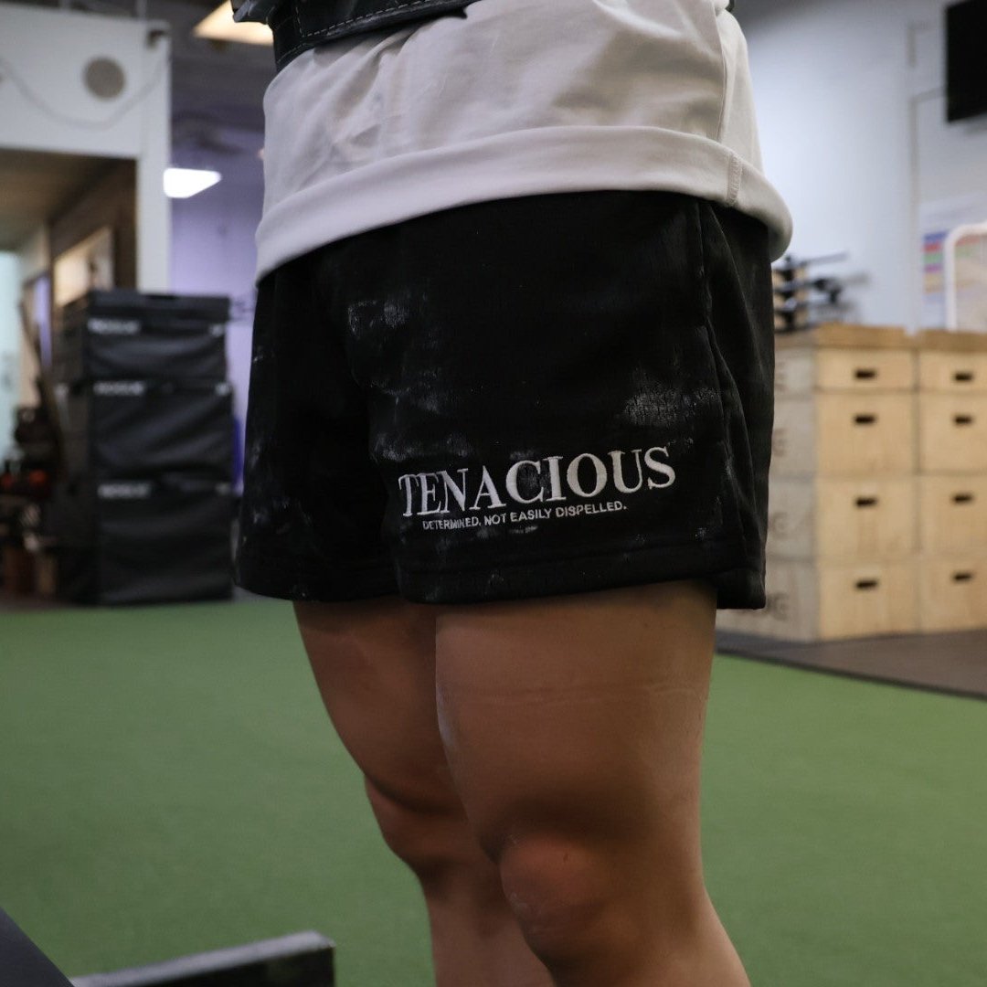 Tenacious Mesh "Mid Thigh Cut" Fire Black Shorts